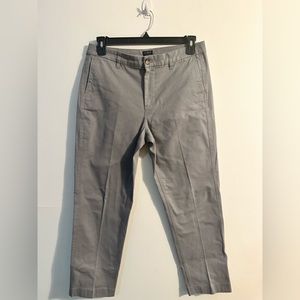 J CREW High Rise Girlfriend Chino Ankle Pants Womens 10 Gray Cotton